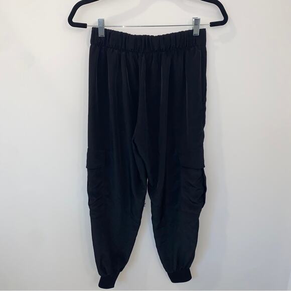 Zara Black Cargo Pants Joggers XS *FLAWED, AS IS* - Picture 4 of 8